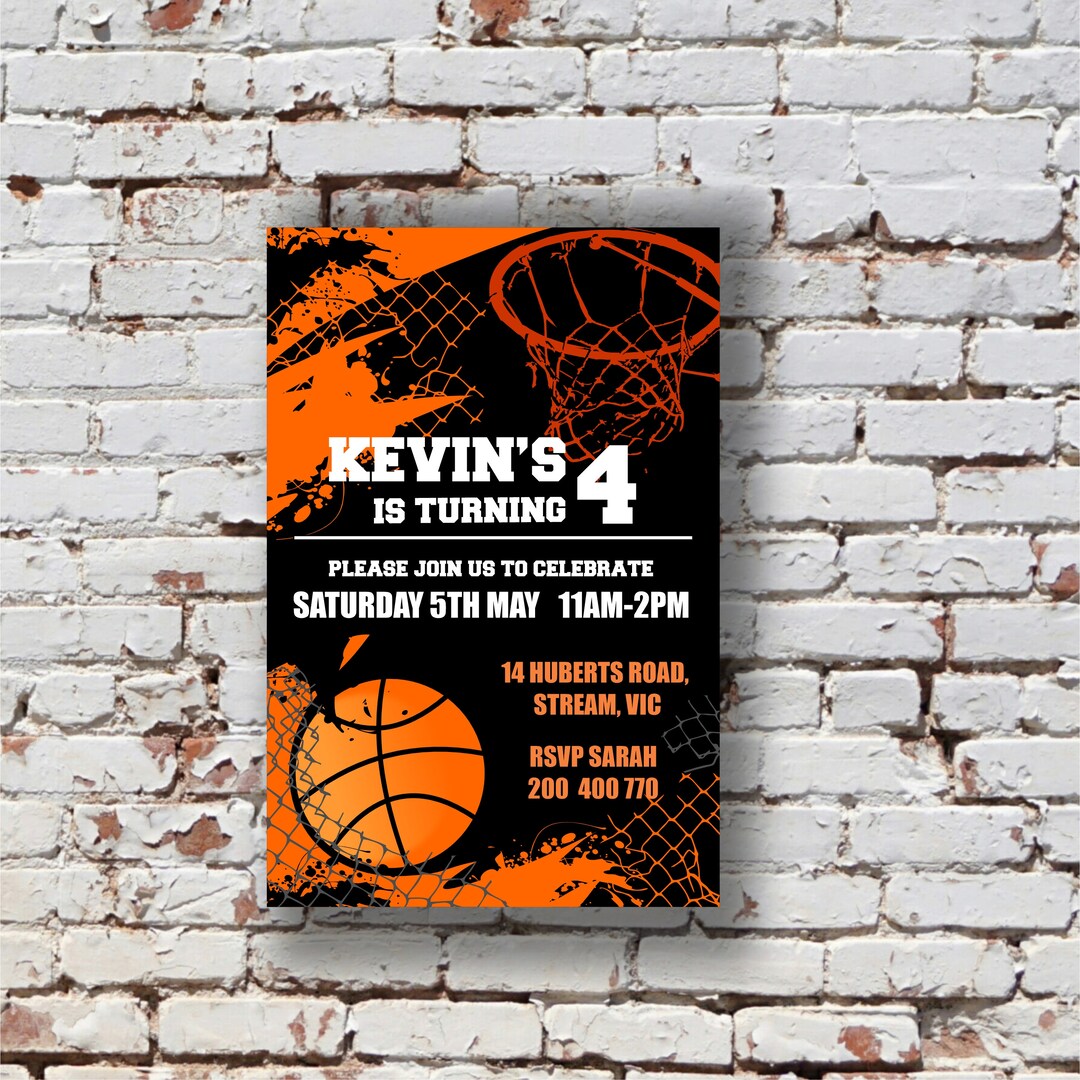 Basketball Birthday Invitation Template Printable Basketball - Etsy
