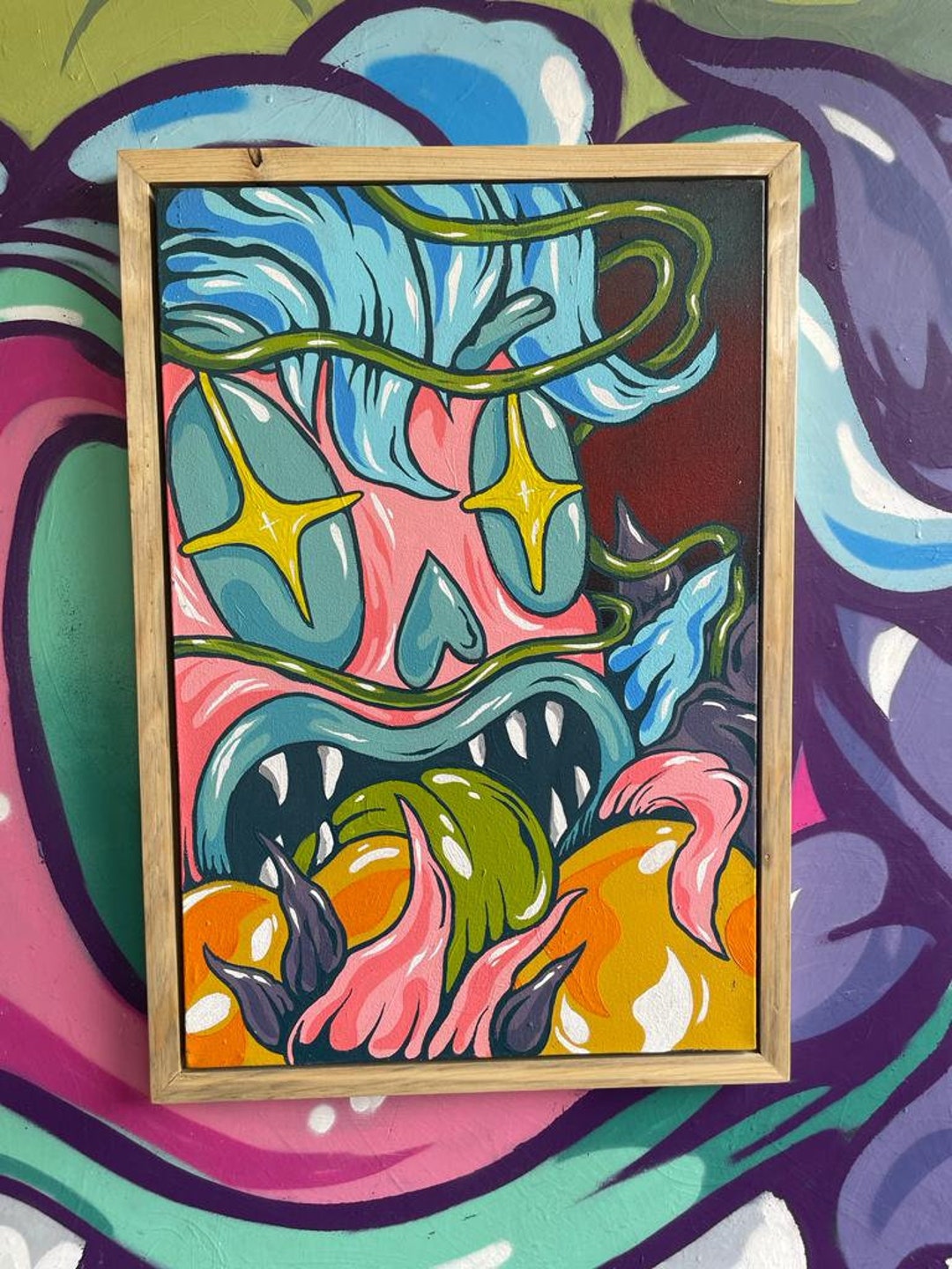 Handmade Spray Painting Wall Decor for Home Art Decoration Etsy