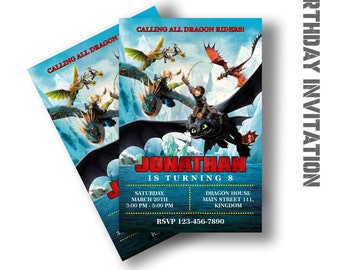 How to Train Your Dragon Birthday Invitation, How to Train Your Dragon Birthday Party, Viking Birthday Invitation, Dragon Party, Dragon card