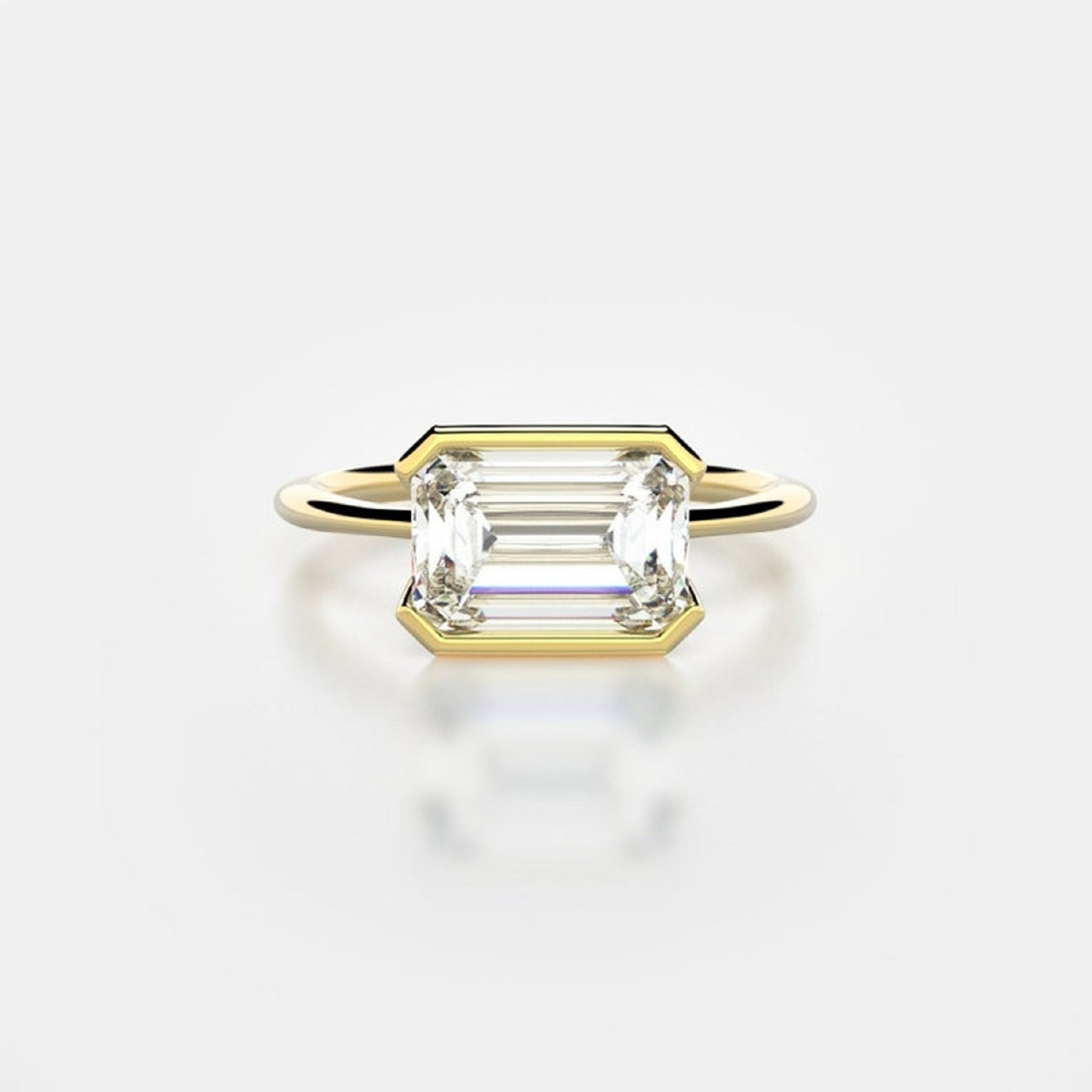 Emerald Whiskers Cat-Cut Moissanite Ring 2 Carat Cat-Shaped Moissanite 925 Sterling Silver Ring