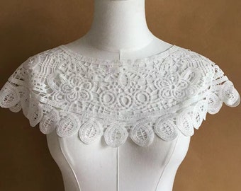 Vintage Style Collar Lace Collar Applique Embrodiered Aplique decorative Neck Line Applique,NG364 Floralr patch