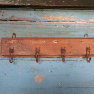 Vintage French Wooden Kitchen Towel Rack (V299)