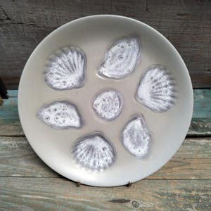 French Vintage  Faience Ceramic Oyster Plate (X89)