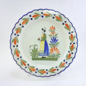 HB Henriot Quimper Pottery French Antique Handpainted Plate t491