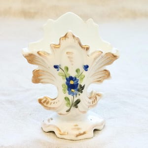 French Antique Porcelaine de Paris Hand Painted Mini Wedding Decoration / Vase 1800s (H010)