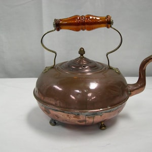 Bouilloire édouardienne en cuivre antique (w260)
