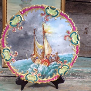 French Vintage Hand Painted Collectible Plate (S76)