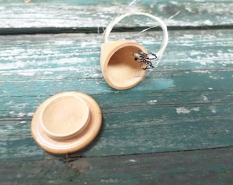 Franse antieke houten vissersetui voor haken circa 1905 t454