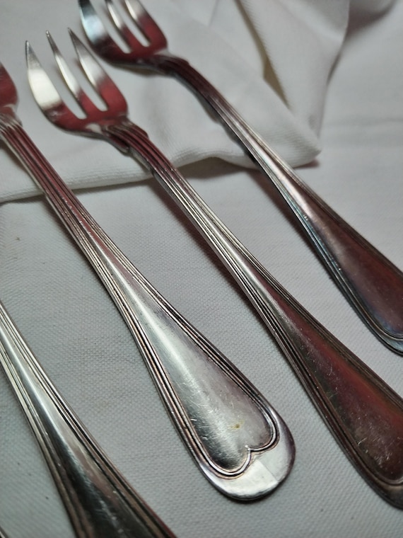 French Vintage Silver Plated Oyster Filet Forks Marked 
