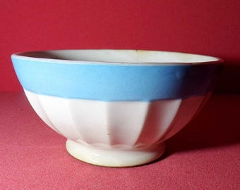 Francés Vintage azul Luneville Keller & Guerin Café au Lait Bowl s713