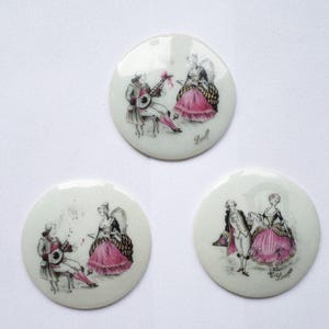 Cabochon de Limoges vintage français w405