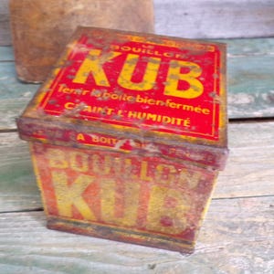 Antique French Tin box Bouillon Kub s585