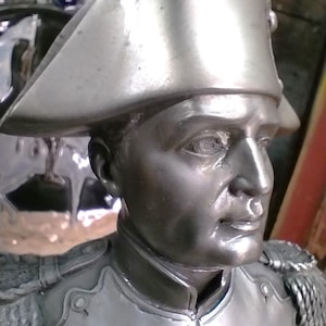 Napoleon Bonaparte Pewter Etain Hand made Figurine marble base x366