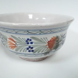 Rare Antique HR Quimper Faience Bowl 1800s (T02)