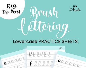 Brush Lettering Lowercase Practice – Big Pen Calligraphy (Digital Download)