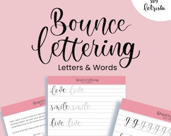 Bounce Lettering Practice Worksheets, Letters & Words (Digital Download)