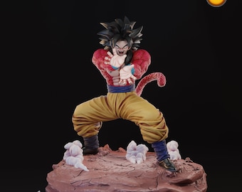 3D Printed SSJ4 Figure / UNPAINTED Piece Kit / Dragon Ball Figure