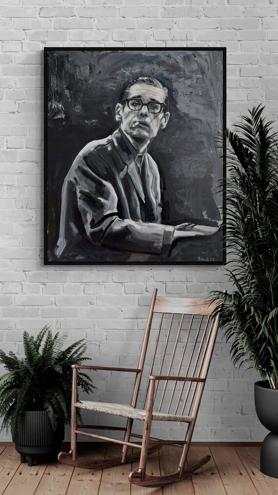 Bill evans 絵画 Original Bill Evans Art Oilpainting on Canvas, Custom