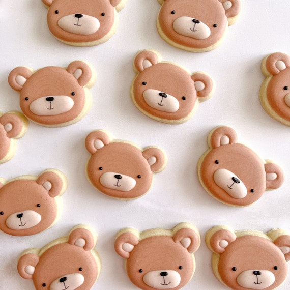24 MINI Bear Cookies | Individually Wrapped Bear Party Cookies - Etsy