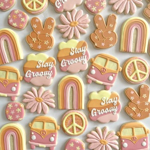 Groovy Birthday Cookies | Two Groovy | Groovy One Cookies