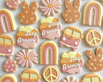 Groovy Birthday Cookies | Two Groovy | Groovy One Cookies