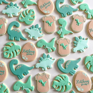 Dino Baby Shower Cookies | Hatching Soon Cookies