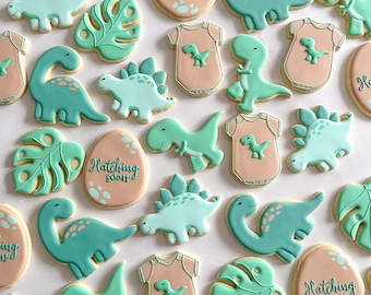 Dino Baby Shower Cookies | Hatching Soon Cookies