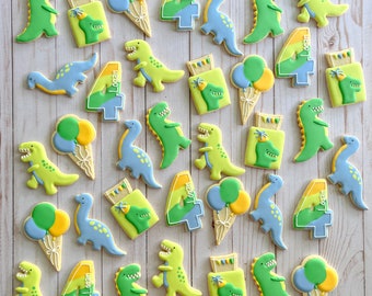 Dinosaur Birthday Cookies | Dinosaur Party Cookies