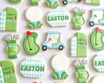 Galletas de cumpleaños de golf / Galletas de par tee