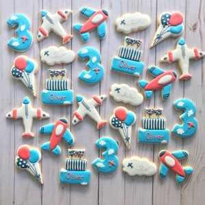 Airplane Birthday Cookies | Airplane Party Individually Wrapped Favors