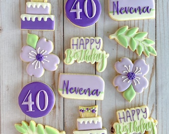 Birthday Cookies | 40th Birthday Party Cookies
