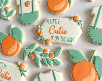 A Little Cutie Baby Shower Cookies | A Little Cutie is on the Way Cookies