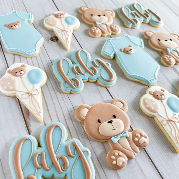 Bear Baby Shower Cookies | We Can Bearly Wait Cookies