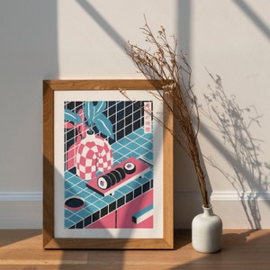 Sushi Time Art Print | Isometric Art Print | Modern Interior Illustration | Food Wall Art | Minimalist Home Decor | Design Enthusiast Gift