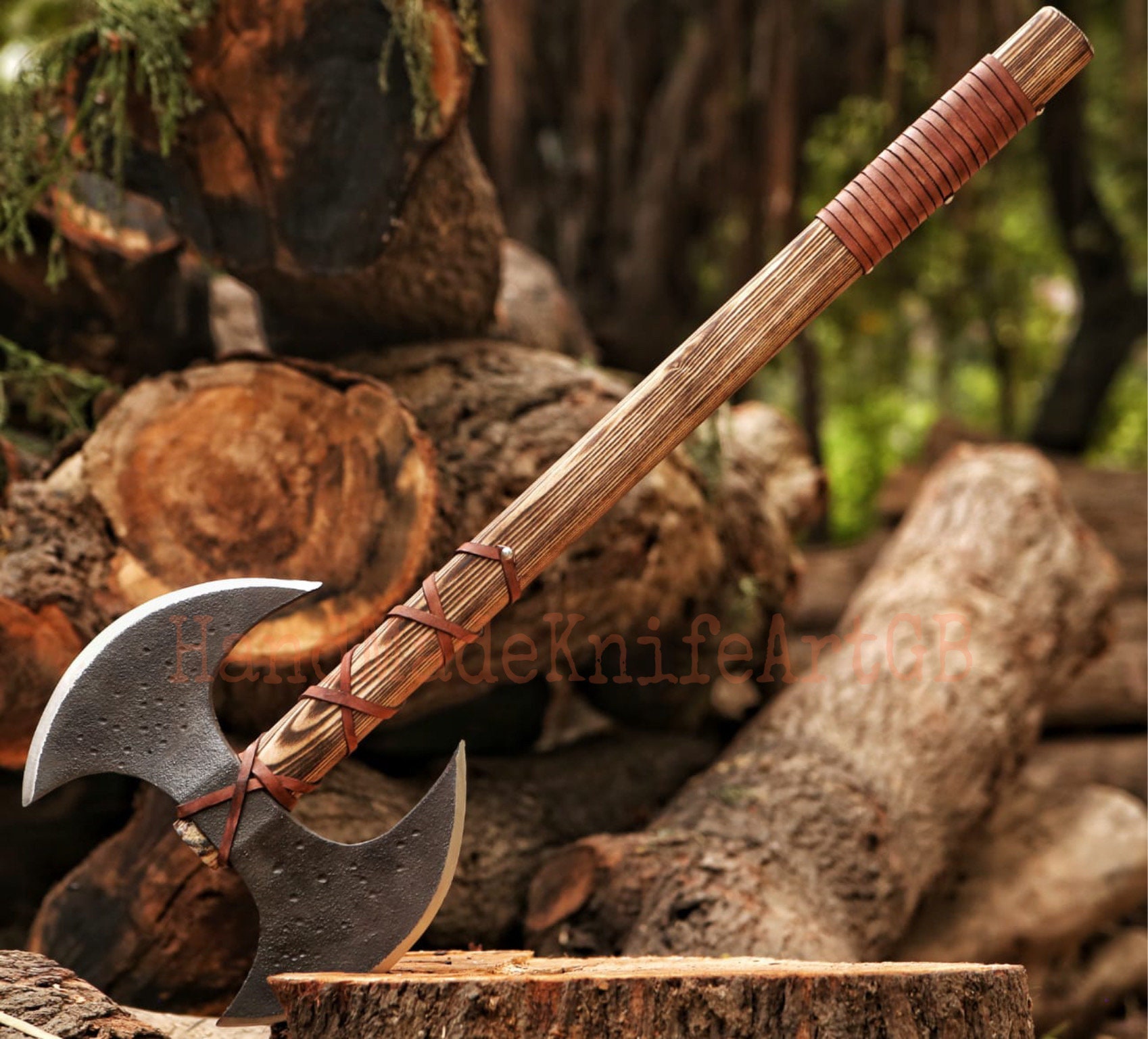 Custom Handmade Carbon Steel Double Headed Viking Ax Etsy