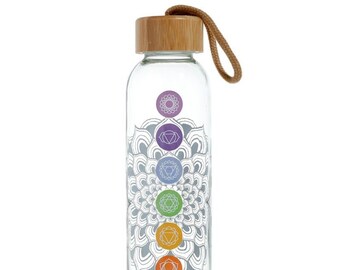 500ml Reusable Glass Water Bottle With Bamboo Lid - Various Styles