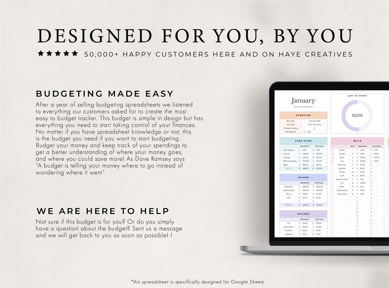 Buy Budget Planner for Google Sheets Monthly Budget Spreadsheet Online