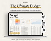 Ultimate Annual Budget Spreadsheet Google Sheets With Budget Planner, Bill Calendar, Debt Payoff Tracker, Savings Tracker, Net Worth Tracker