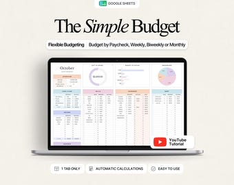 Budget Planner Google Sheets: Monthly, Weekly & Biweekly Budget Spreadsheet with Expense Tracker