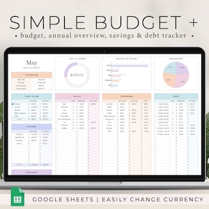 Planificateur de budget pour Google Sheets, feuille de calcul budgétaire mensuelle, suivi du budget des chèques de paie, modèle de budget hebdomadaire, budget bihebdomadaire, budgétisation image 1