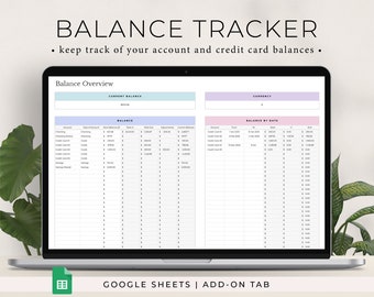 ADD-ON: Balance tracker add-on for our monthly budget, annual budget and budget by paycheck. 1 tab only.