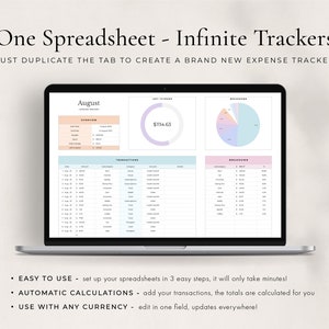 Expense Tracker Spreadsheet for Google Sheets, Expense Tracker Template ...