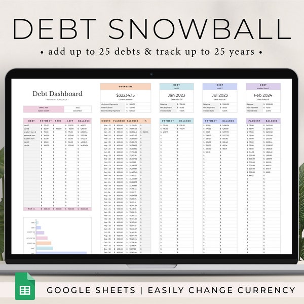 Debt Tracker Etsy