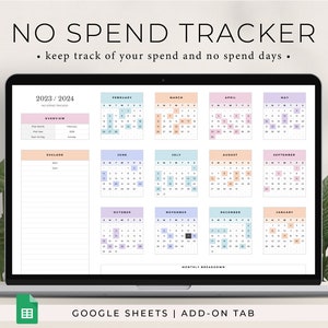 ADD-ON: No spend tracker add-on for our monthly budget, annual budget and budget by paycheck. 1 tab only.