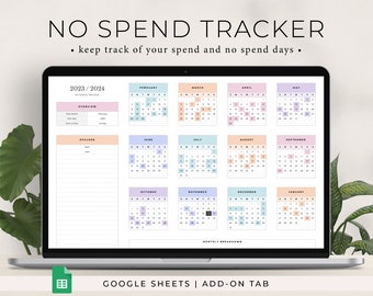 ADD-ON: No spend tracker add-on for our monthly budget, annual budget and budget by paycheck. 1 tab only.