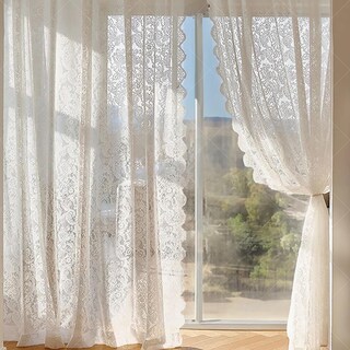 Tenda Da Cucina In Pizzo - Bianca, Semitrasparente, 50x100cm (confezione Da 1