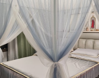 Zanzariera A Baldacchino Natudeco Per Letti King Size - Nero - Protezione Insetti Con Design Elegante - Foto 3