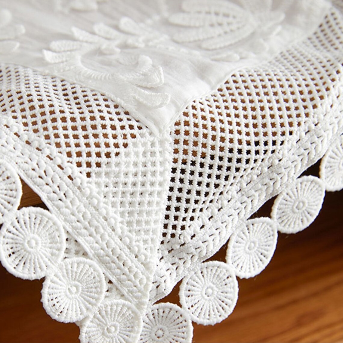 Farmhouse Square White Lace Dust Cover Bedside Table Dust Etsy