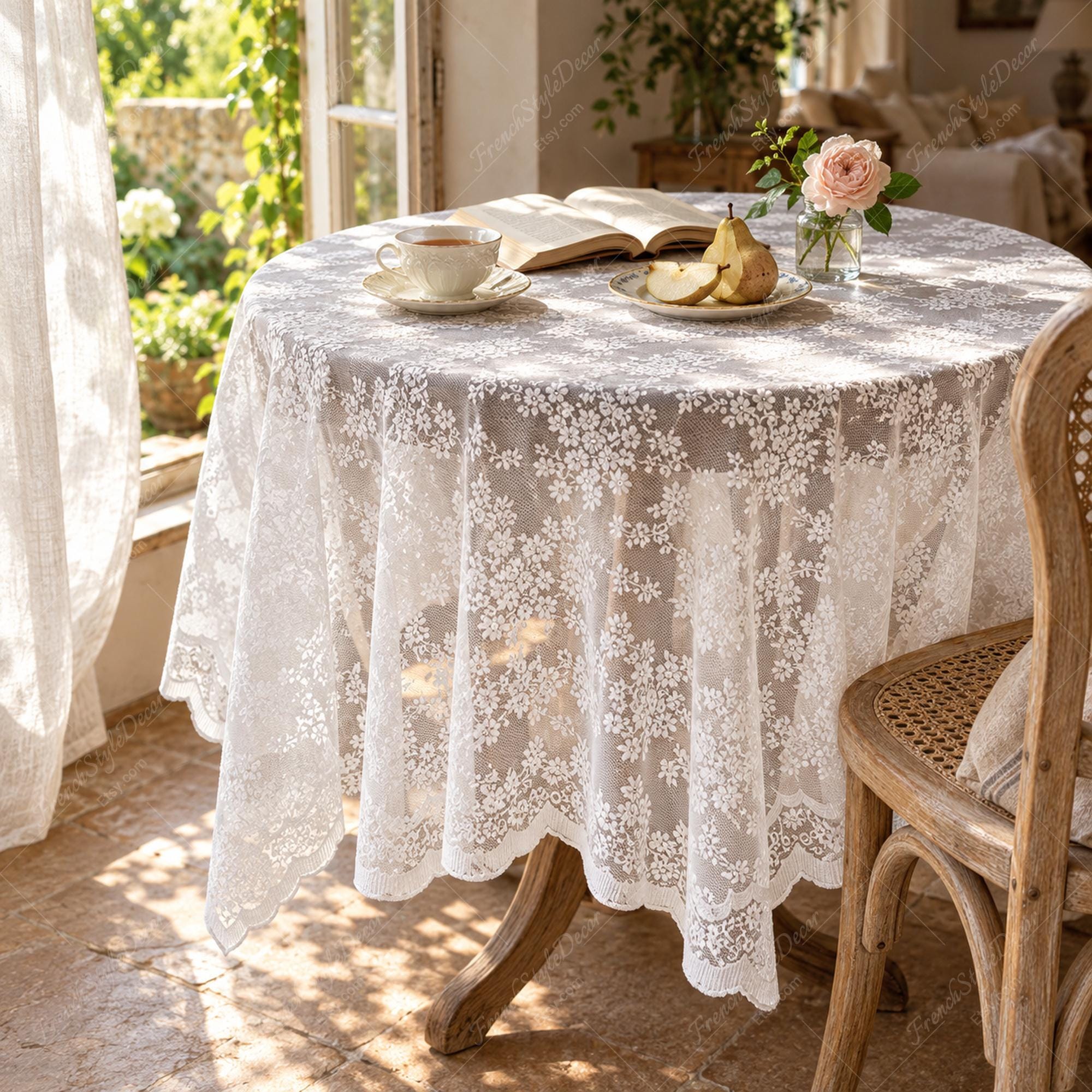 Quaker lace tablecloth - Etsy 日本