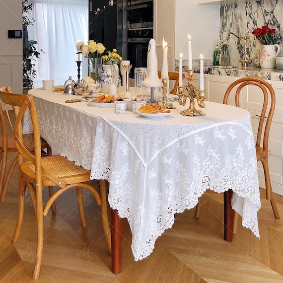 Tovaglia rettangolare stampata con fiori di marghera verde, decorazione per festa di nozze, cucina lavabile, tovaglie in poliestere, decorazioni per la casa  15